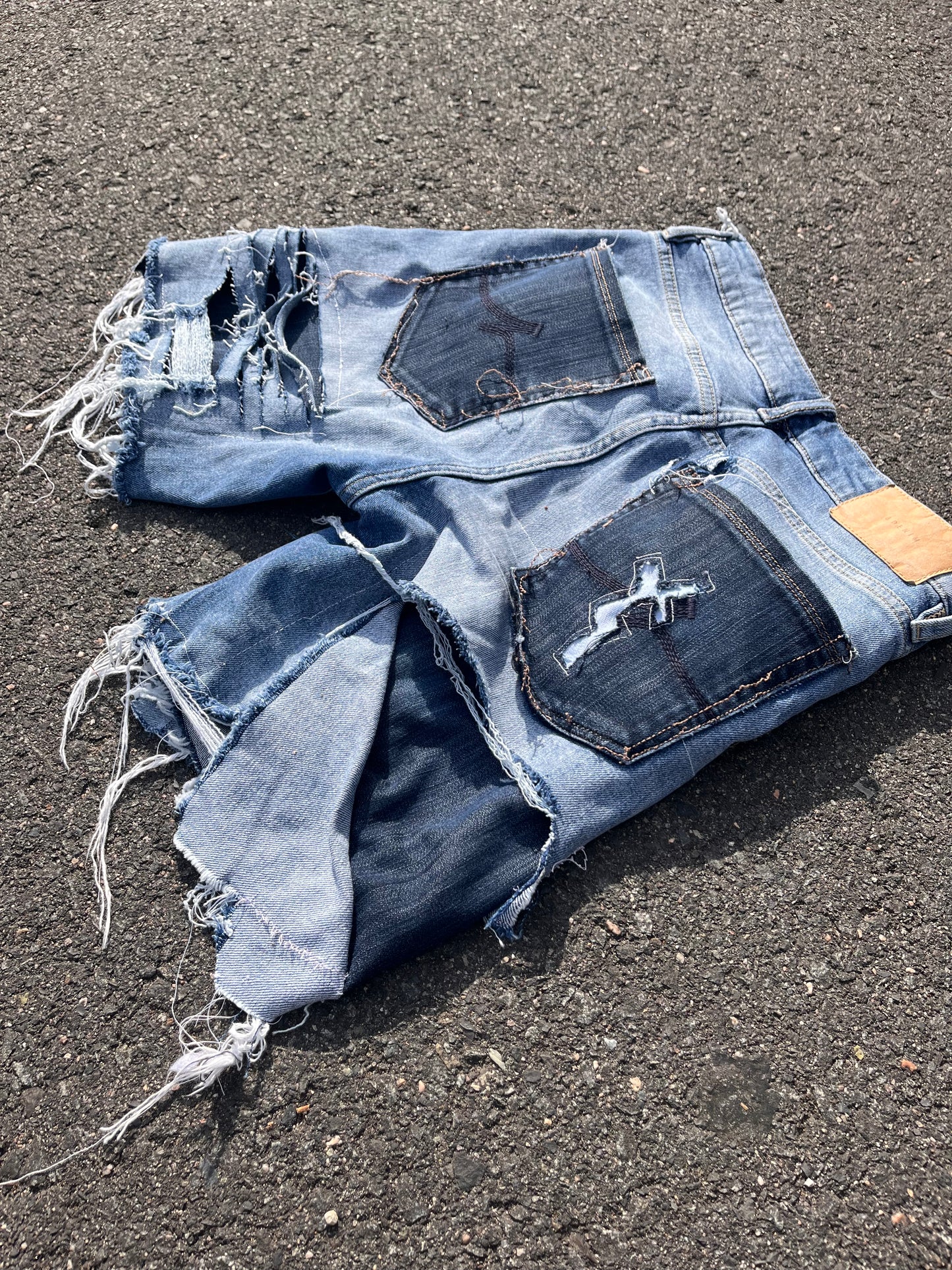 Distressed Denim Shorts
