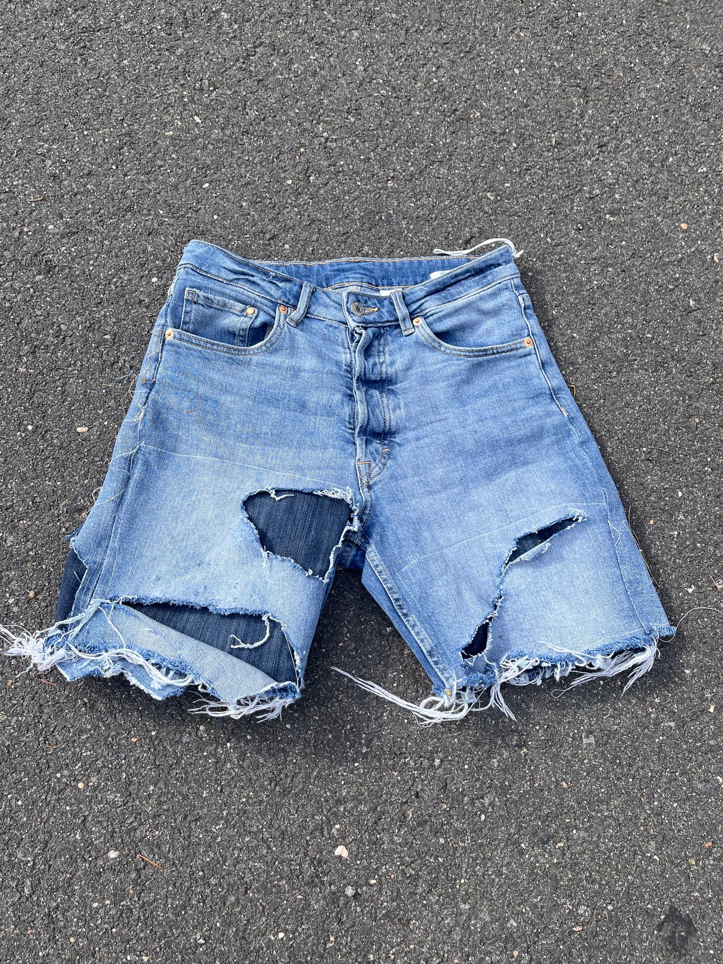 Distressed Denim Shorts