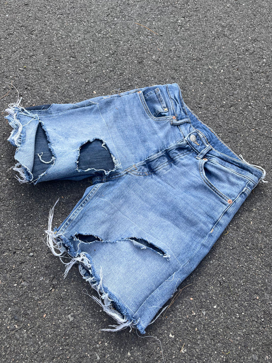Distressed Denim Shorts
